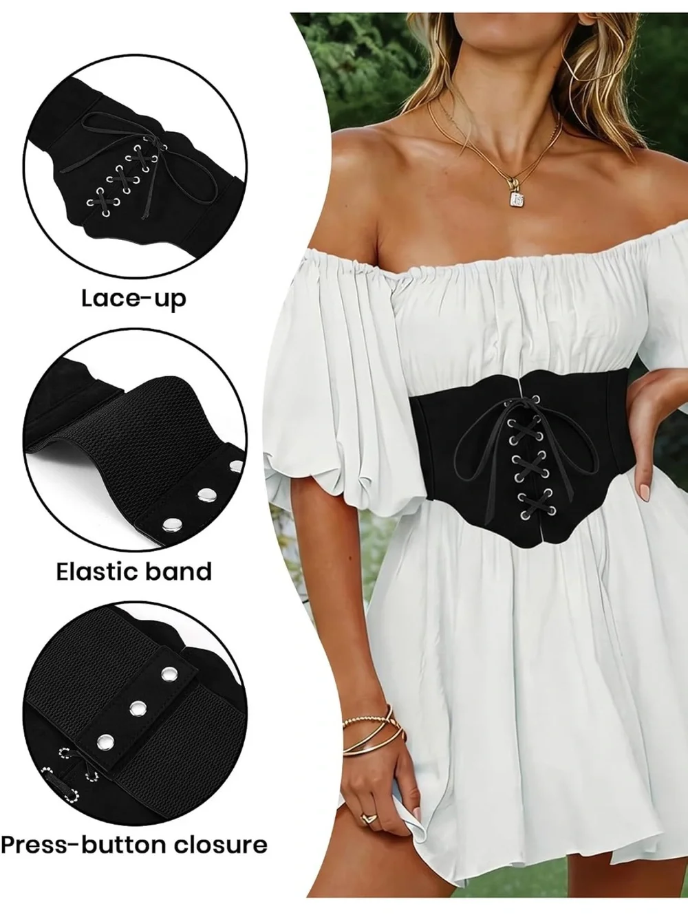 Suede Corset Belt Wide Waist Cincher Lace-up Vintage Shapewear